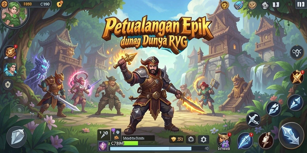 Screenshot C7890 menampilkan aksi epik dan pertarungan seru dalam dunia RPG.