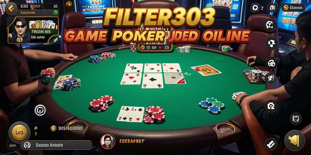 Tampilan gameplay seru FILTER303 dalam suasana Poker yang menegangkan.