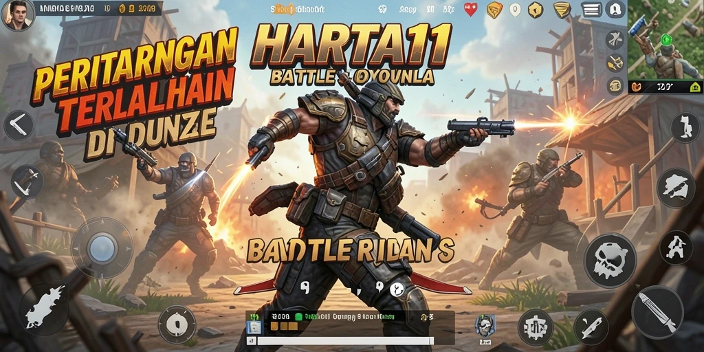 Tampilan gameplay HARTA11 yang mendebarkan dalam mode Battle Royale.