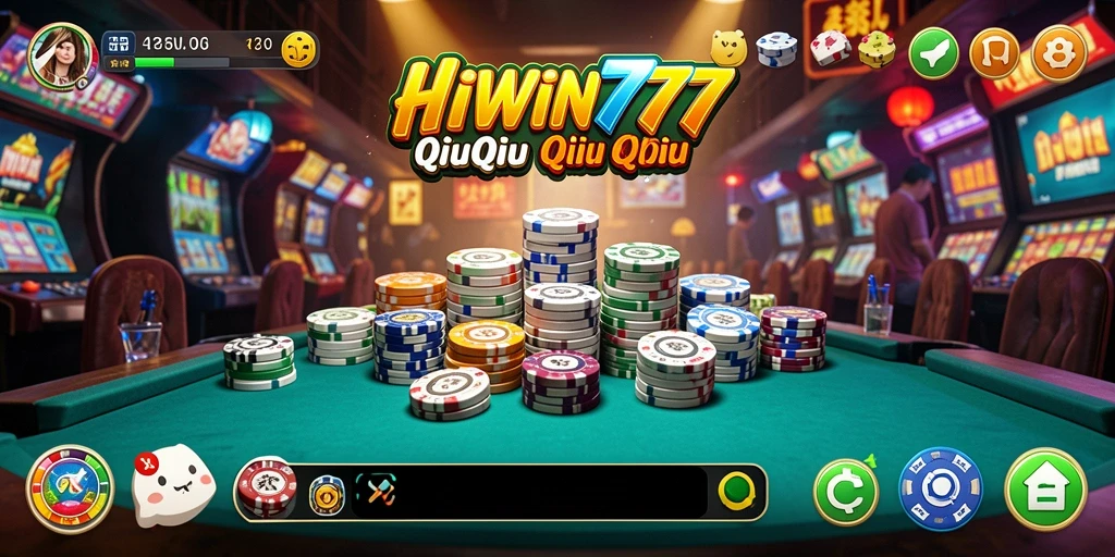 Screenshot HIWIN777 menampilkan aksi seru permainan QiuQiu.