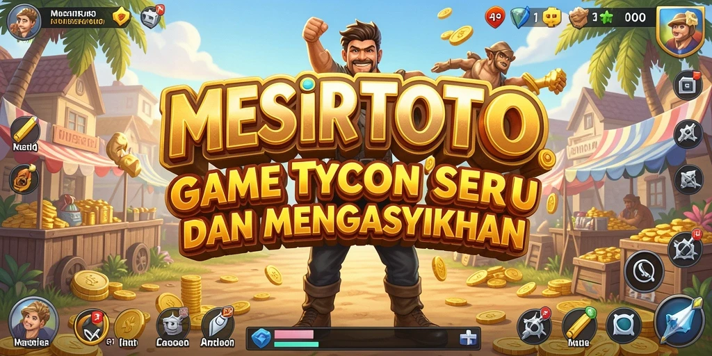 Tangkapan layar gameplay MESIRTOTO menampilkan manajemen bisnis yang seru.