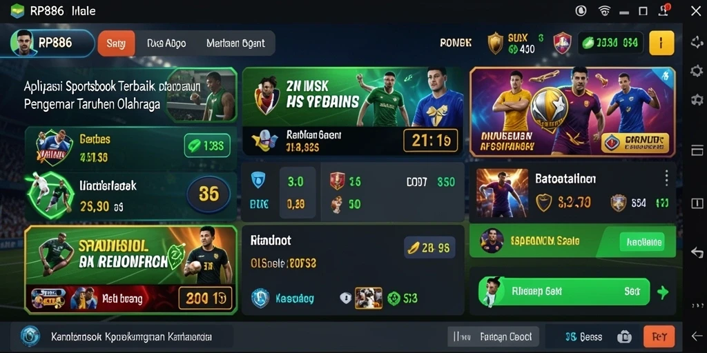Screenshot utama RP886 menampilkan pengalaman taruhan olahraga yang menegangkan.
