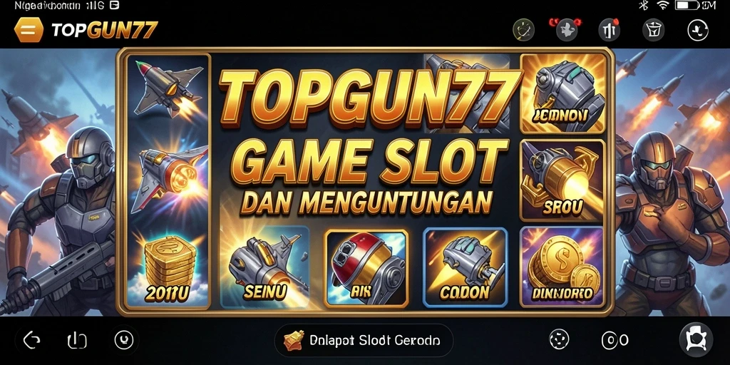 Tangkapan layar gameplay menarik dari TOPGUN77 yang menunjukkan gaya Slot.